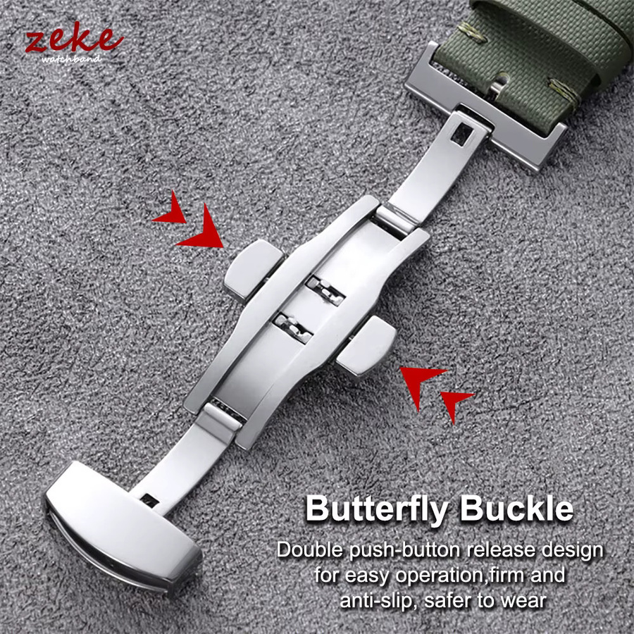 Crazyband Uhrenarmband, Textil/NATO, Herren, Silber - Bild 1