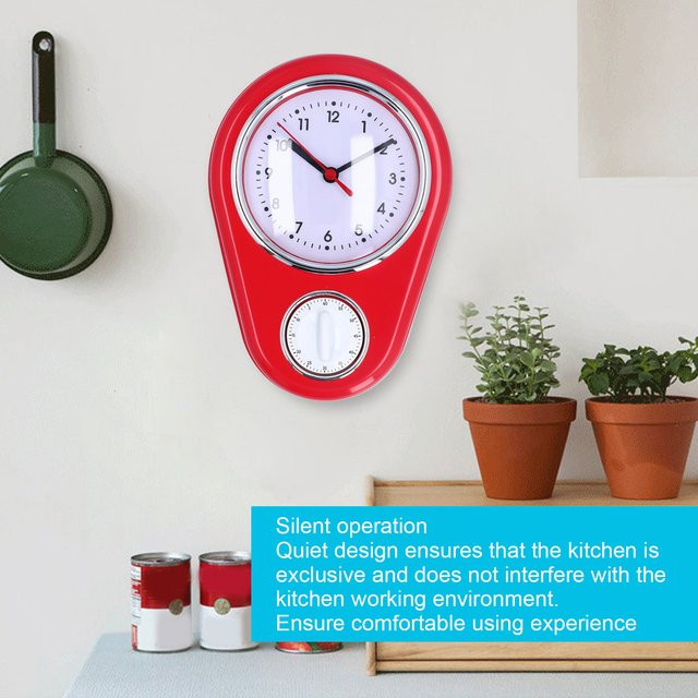 Qiilu 9-Zoll-Quarzuhr als multifunktionaler Küchentimer und geräuschlose Wanduhr mit klarem Display - Bild 1