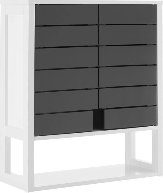 Bessagi Home Hängeschrank Tia für das Badezimmer in Grau/Weiß, B/H/T: 60 x 70 x 23 cm - Bild 1
