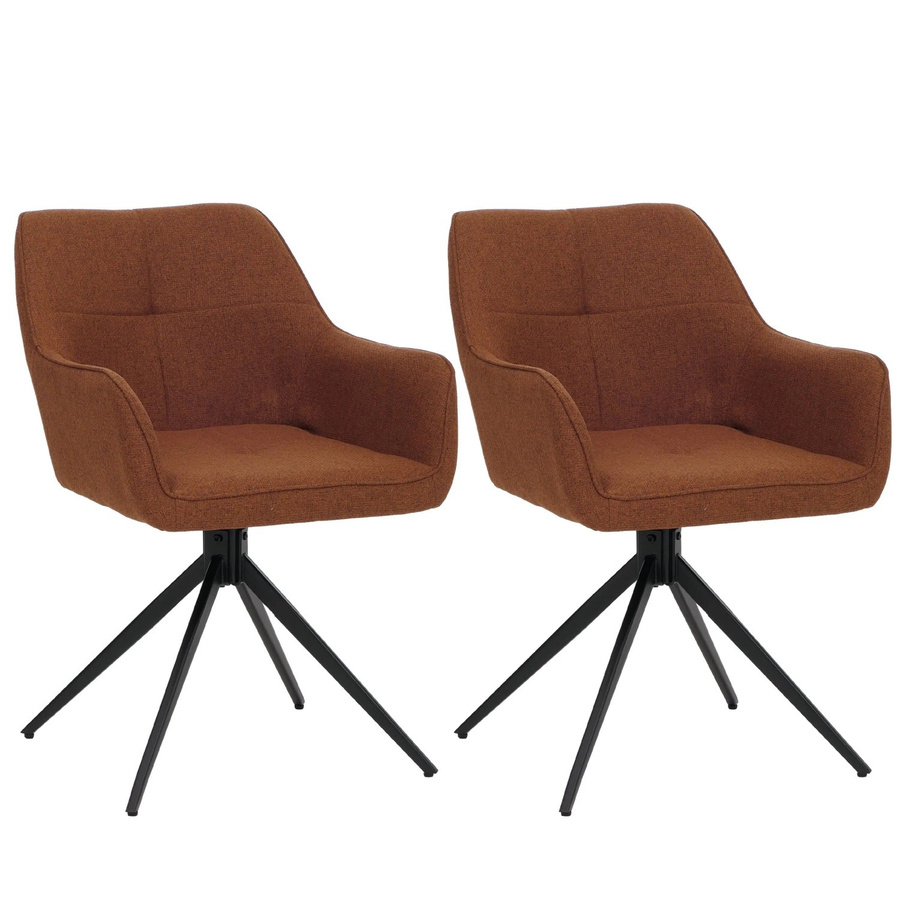 CHEFGASTRO Esszimmerstuhl 2er-Set in Terrakotta mit Stoffbezug, B/T/H: 80 x 53 x 59 cm, Sitzhöhe: 41 cm - Bild 2