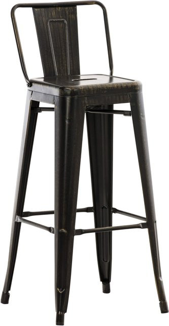 TPFLiving Barhocker Massimo aus Metall in Schwarz-Gold im Retro-Design - Bild 1