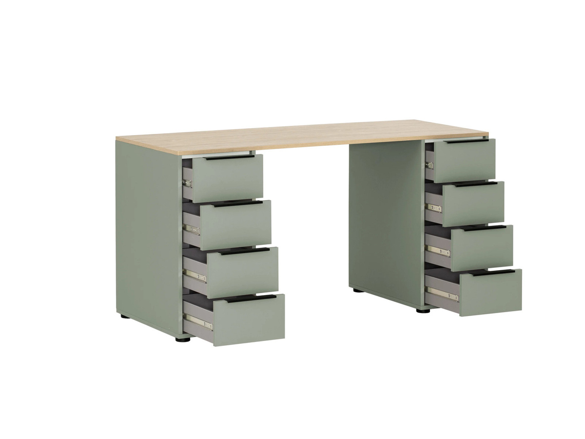 SCHILDMEYER Schreibtisch Elma in Pistazie, Landhaus-Design mit Doppelunterschrank, B/T/H: 120 x 55,5 x 73,1 cm - Bild 3