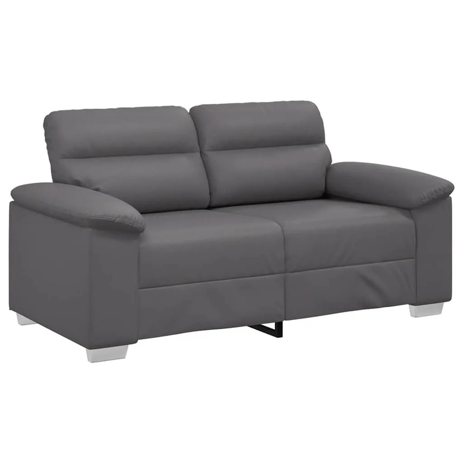 vidaXL 2-Sitzer-Sofa Grau aus Kunstleder mit Schaumstofffüllung für Wohnzimmer und Home-Office - Bild 2