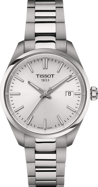 Tissot Damenuhr PR 100, Quarz, Edelstahl, 34 mm, Silber, 10 ATM - Bild 1