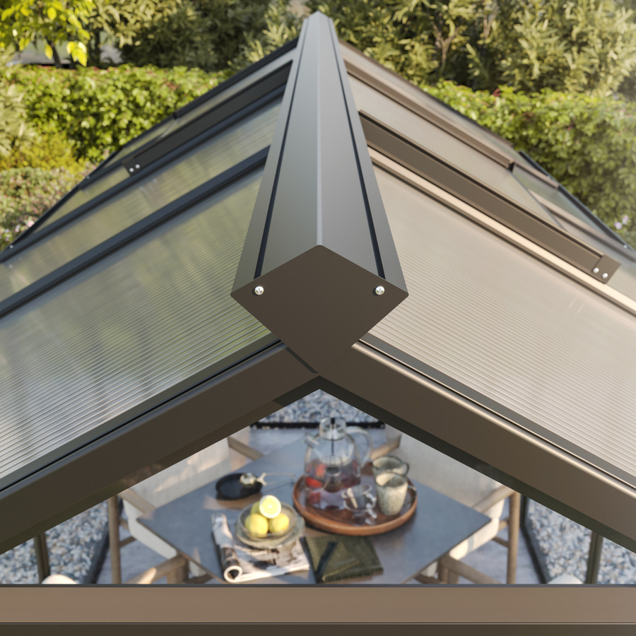KGT Gewächshaus Novum II in Anthrazit-Grau mit 5,7 m² Fläche und 10 mm HKP - Bild 4