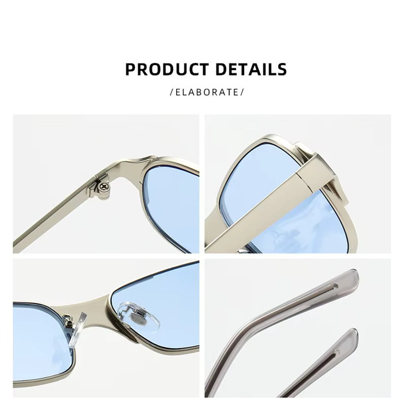 Glazzy Sonnenbrille Cat-Eye, Metall, Vollrand, Silber, Damen - Bild 2