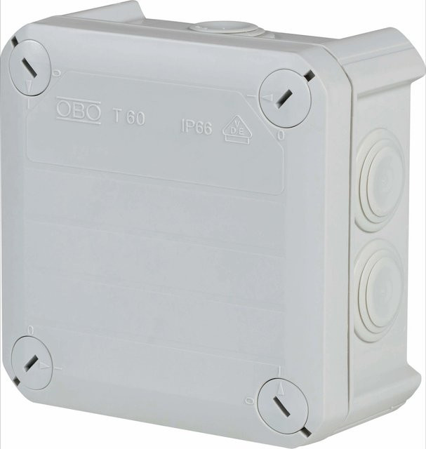 OBO Abzweigkasten Aufputz Grau IP66 B/T: 11,4 x 11,4 cm - Bild 1