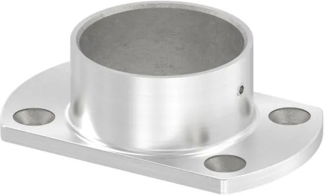 FeNau Wand- und Bodenanker aus Edelstahl V2A für Rohre Ø 48,3 mm, Farbe Silber, geschliffen Korn 240, B/T/H: 8,5 x 8,5 x 5,4 cm - Bild 1