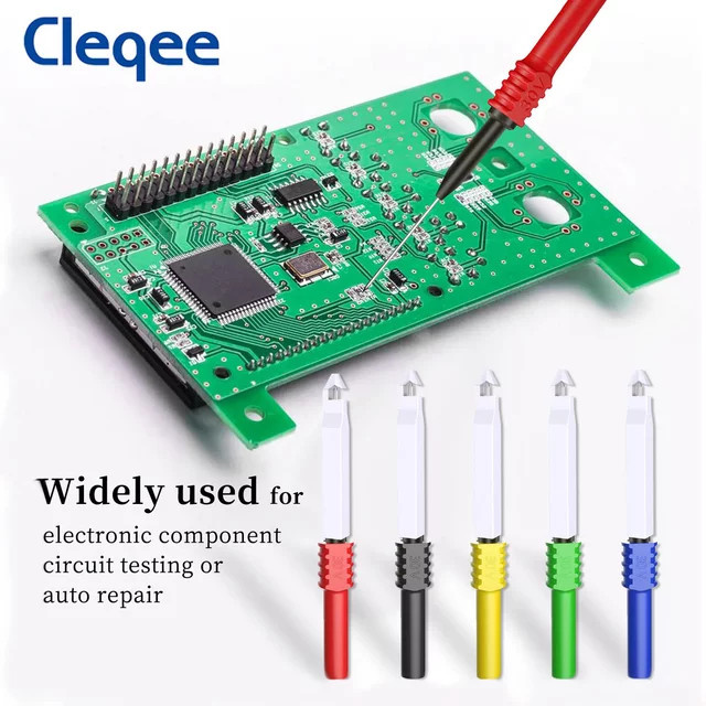 Cleqee Series Multimeter-Messleitungen-Set mit 4 mm Bananensteckern, Sicherheits-Piercing-Sonden, Nadeln und Krokodilklemmen für Kfz-Werkzeug-Anwendungen - Bild 1