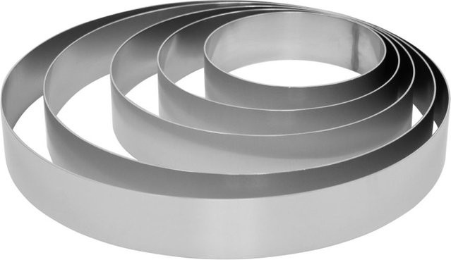 Schneider Tortenring-Set 5-teilig aus Aluminium in Silber, Höhe: 6 cm - Bild 1