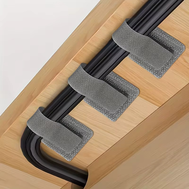 10er Set Selbstklebende Kabel Organizer in Weiß aus Kunststoff für Tisch und Wand - Bild 3
