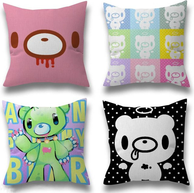 Cartoon Gloomy Bear Kissenbezug quadratisch 30 x 30 cm - Bild 1