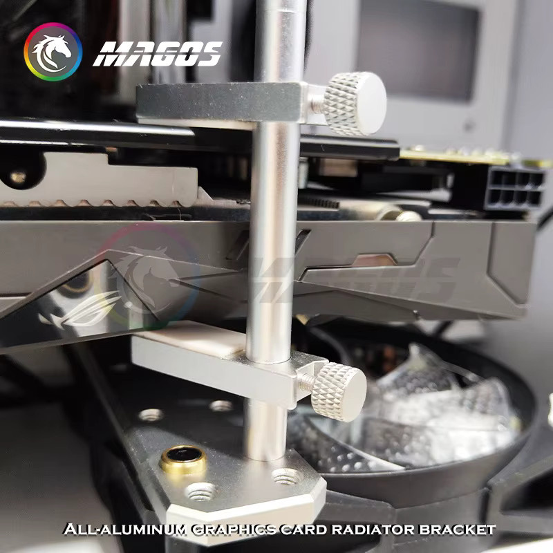 Lian Li GPU-Stützrahmen aus Aluminiumlegierung in Silber mit gehärtetem Glas für die Grafikkartenunterstützung im Computergehäuse - Bild 4
