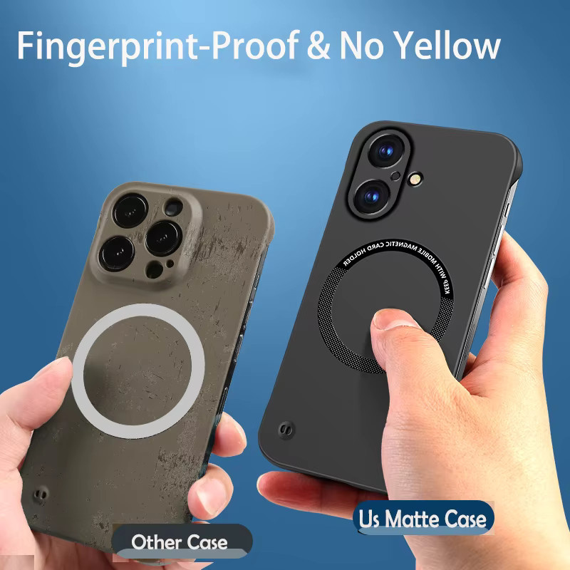 Fudusaidman Magnetische iPhone Hülle Ultra Dünn und Rahmenlos für iPhone 13 12 11 Pro XR X XS Max in Blau - Bild 4
