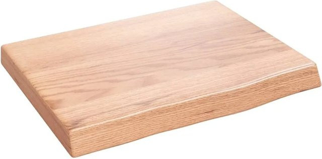 vidaXL Wandregal aus Massivholz Eiche in Hellbraun, rustikaler Stil, B: 40 cm, H: 30 cm, T: 2-4 cm - Bild 1