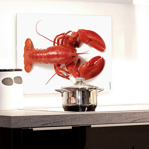 mySPOTTI Mini-Spritzschutz Hummer aus Aluverbund in Rot und Weiß, B/T/H: 41,0 x 59,0 x 0 cm - Bild 3