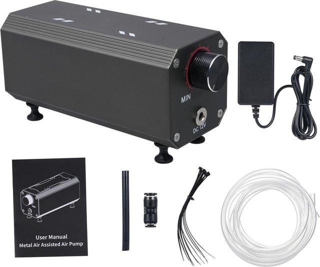 TOMTOP Laser Air Assist Pumpe AC 110V-220V Einstellbarer Air Assist Kompressor für Laser Cutter und Graveur in Schwarz mit EU-Stecker - Bild 1