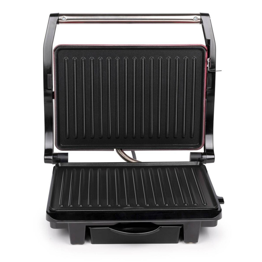 Alpina Kontaktgrill mit herausnehmbaren Platten in Rot, 1000W, B/H/L: 11,5 x 29,5 x 32,5 cm - Bild 4