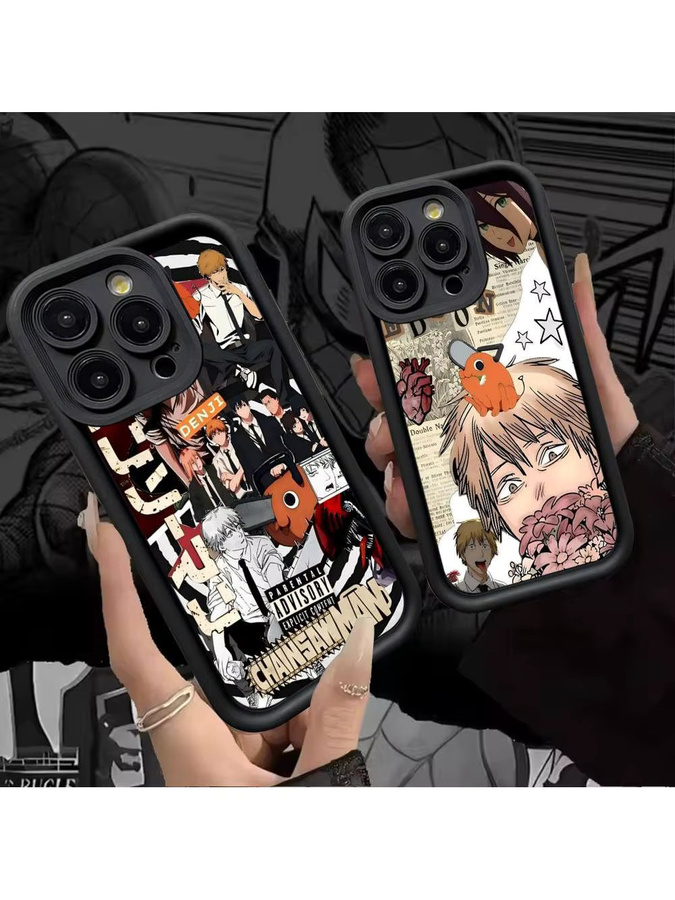 Stoßfeste Silikon Handyhülle im Anime Chainsaw Man Design für iPhone 11 bis iPhone 17 Pro Max Plus, Mehrfarbig - Bild 5