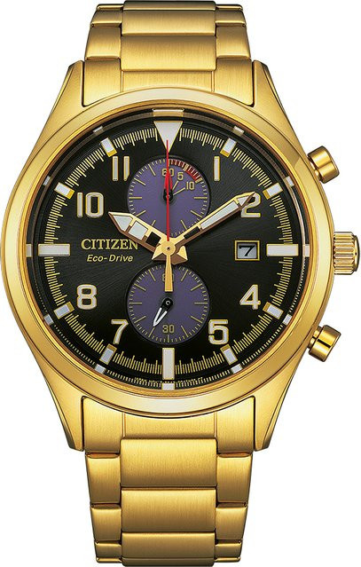 Citizen Chronograph, Solar, Edelstahl, Schwarz, 43 mm, Herren - Bild 1