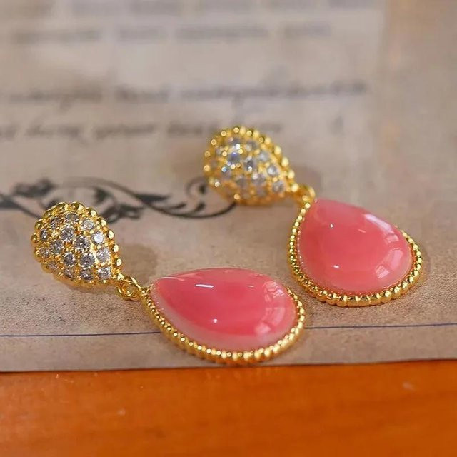 Lange Ohrringe, Diamanten, Rosa, Damen - Bild 1