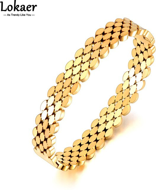 Lokaer Armband Armreif, Edelstahl, Gold, Damen - Bild 1