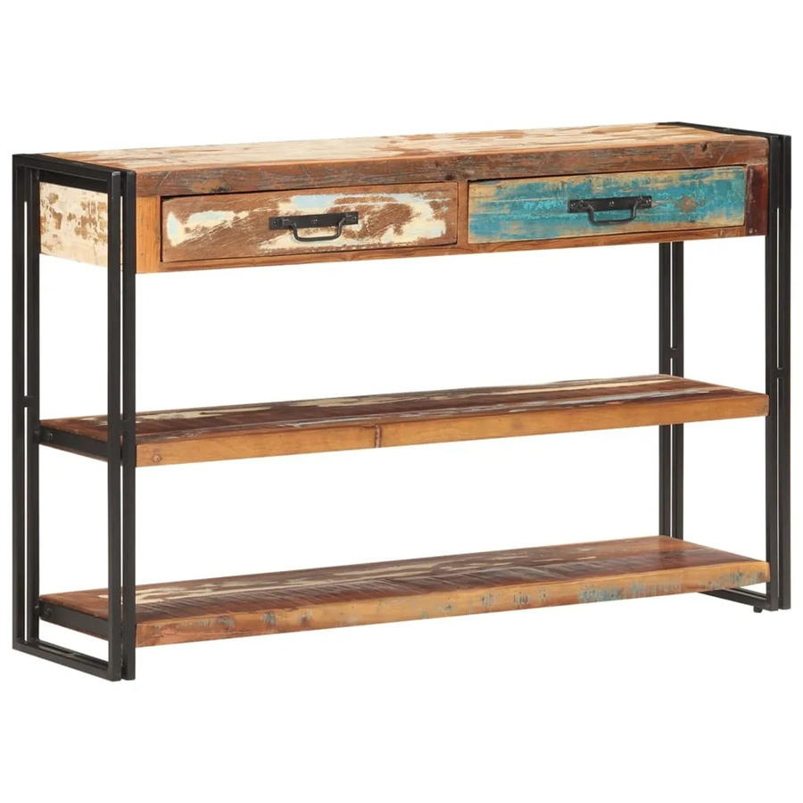 vidaXL Sideboard aus Massivholz in Braun im rustikalen Design, B/T/H: 120 x 30 x 75 cm - Bild 2