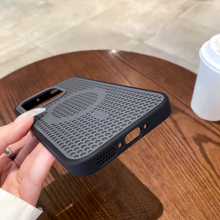 Kühlende Mesh-Magnet-Handyhülle für OnePlus 15, 13 ACE6 und Ace 5 Pro mit MagSafe-Kompatibilität und atmungsaktiver Hartschale in Schwarz oder Weiß - Bild 2