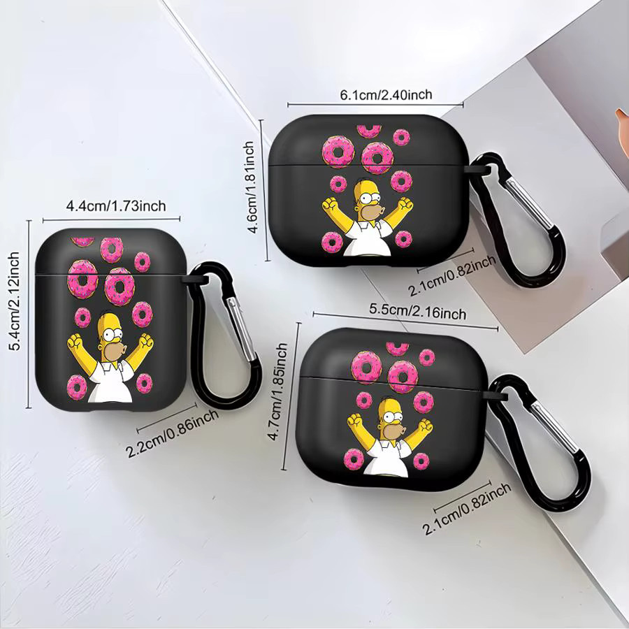 The Simpsons Homer Kopfhörerhülle Schutzhülle für AirPods Pro und AirPods, Schwarz - Bild 3