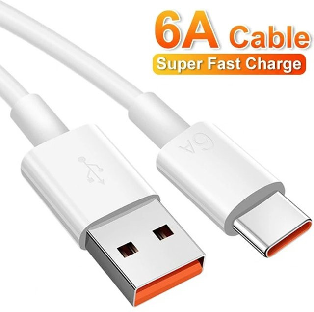 DSTCKOO USB-C Schnellladekabel 66W 6A in Weiß für Android Smartphones wie Huawei, Honor, Xiaomi, Redmi, OPPO, VIVO und Realme - Bild 1