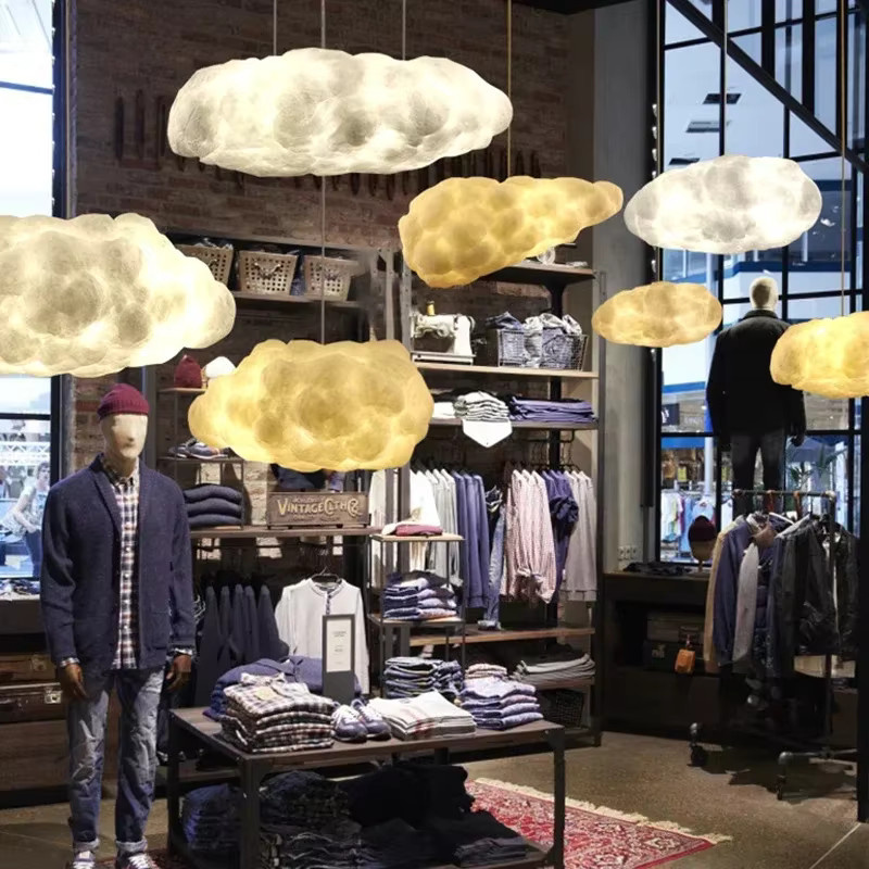 VIGOUS LED Wolken-Pendelleuchte im Nordic Design, Weiß, Warmweißes Licht für Wohnzimmer, Schlafzimmer und Kinderzimmer - Bild 5