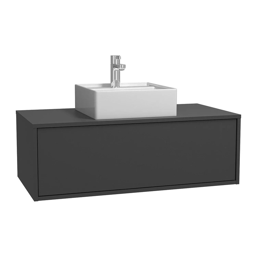 Vente-unique Einzelwaschtisch Teana in Anthrazitgrau, Breite: 94 cm - Bild 2