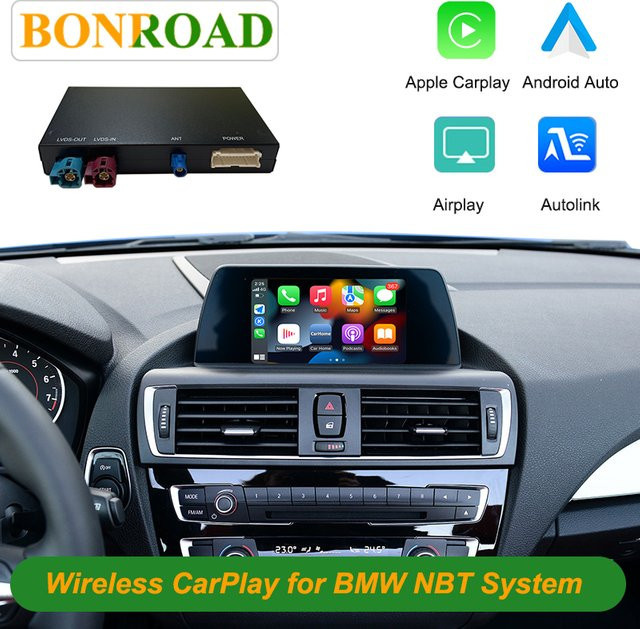 Bonroad Wireless CarPlay und Android Auto Modul für BMW NBT Systeme in Schwarz mit Wi-Fi und Bluetooth zur OEM Integration - Bild 1