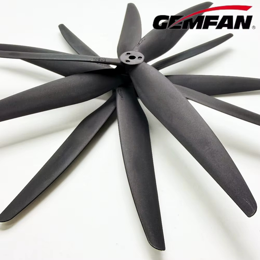 Gemfan 2 Paar 1050 Glasfaser-Nylon-Propeller 3-Blatt CW CCW Schwarz für 10 Zoll Multirotor FPV Cinelifter - Bild 3