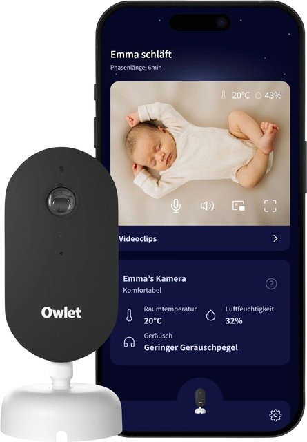 Owlet Dream Duo Babyphone mit Pulsoximeter und Kamera in Türkis und Weiß - Bild 1