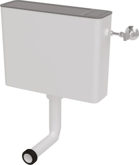 Siamp Spülkasten Tosca für Stand-WC aus Kunststoff mit 2-Mengen-Technik in Weiß-Anthrazit - Bild 1