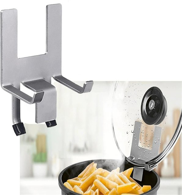 Sevenday Topfdeckelhalter aus Edelstahl und Silikon in Silber – Hitzebeständige Deckelablage und rutschfester Ständer für Töpfe, Pfannen und Schüsseln - Bild 1