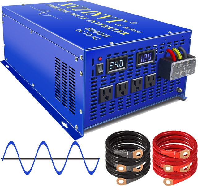 Richter Reiner Sinus Wechselrichter 6000W DC/AC Spannungswandler für Solaranlagen in Blau - Bild 1