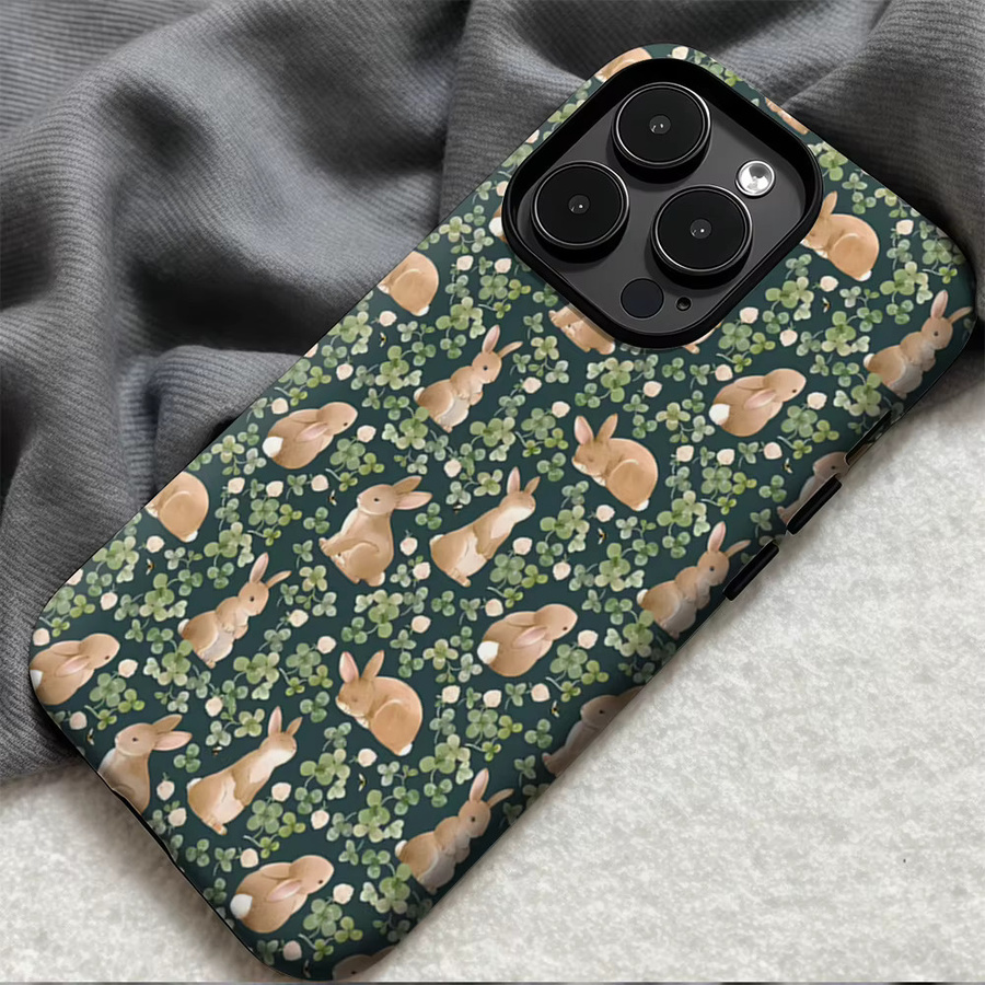 Potdemiel Clover Bunny Handyhülle in Grün für iPhone 17 16 15 14 13 Pro Max Plus mit doppelschichtiger Rückseite - Bild 5