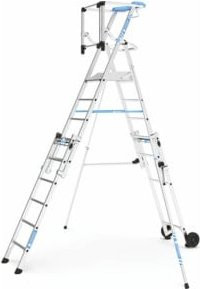 Zarges ZAP Masterflex S Teleskop-Plattformleiter aus Aluminium mit 9 Stufen in Silber - Bild 1