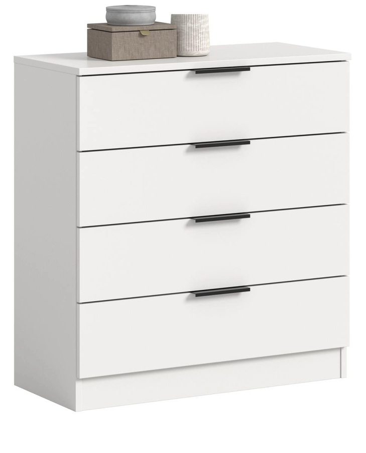 Kommode Swan von Inn.Furn in Weiß, modern und matt, B/T/H: 80 x 40 x 74 cm - Bild 3