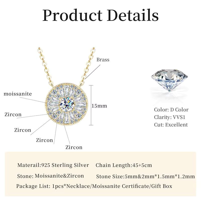 Lnngy Halskette, Moissanit-Diamant, Gold, Damen - Bild 2