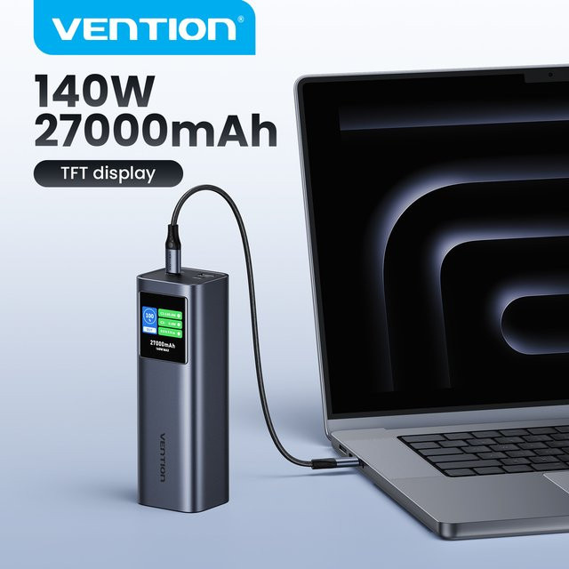 Vention Powerbank 27000mAh mit 140W PD3.1 Schnellladung für iPhone, Samsung und Laptops - Bild 1