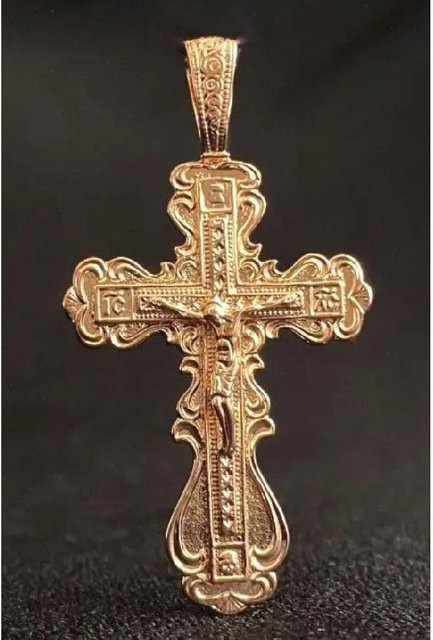 Faith & Fashion Kruzifix Kreuz Anhänger, 585 Roségold, Kupfer, Unisex - Bild 1