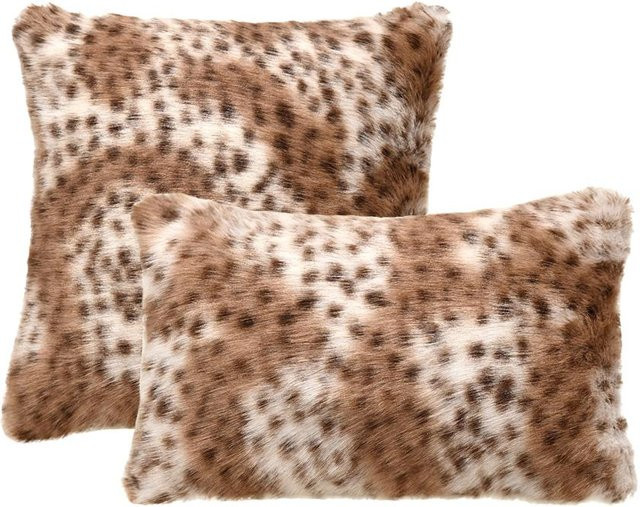 Gepunkteter Plüsch Kissenbezug von JMG Clothing in Braun, B/B: 45 x 45 cm - Bild 1