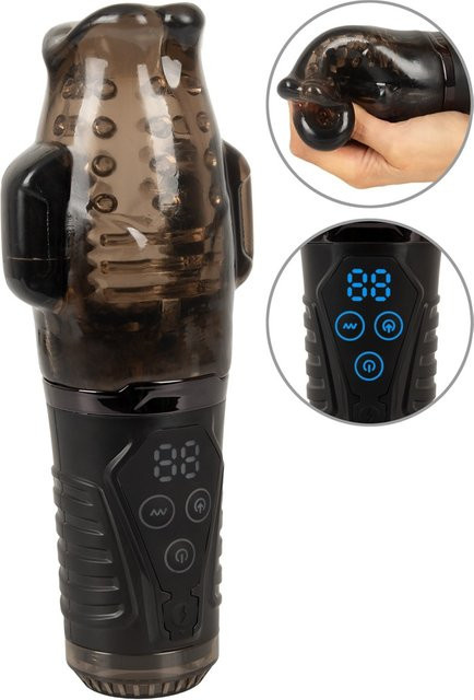 Stroker Masturbator mit Doppel-Vibration und Saugfunktion in Schwarz - Bild 1