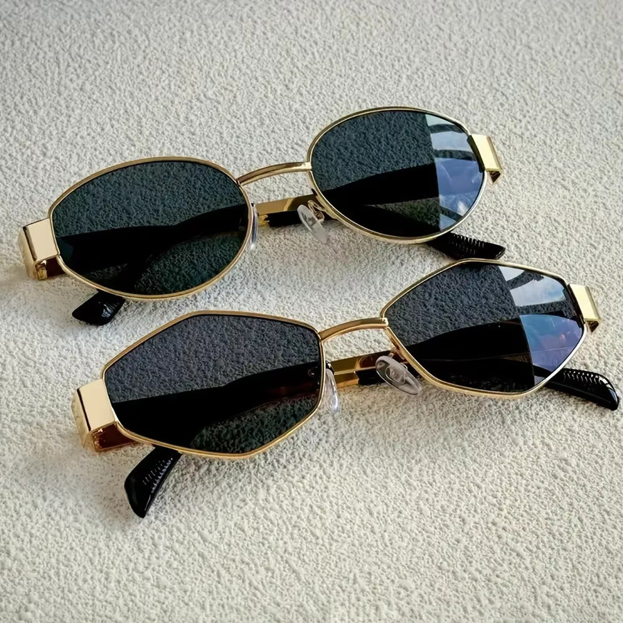 CAIPAI Sonnenbrille, oval, Vollrand, Metall, gold - Bild 2