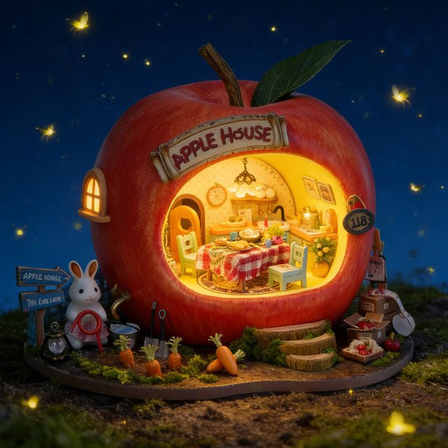 zuuton Micro Fruit House Puppenhaus-Set, 3D-Puzzle, Montagemodell - Bild 1