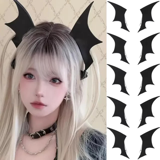 Haar Clip Teufel Fledermaus Flügel, Schwarz, Unisex - Bild 1