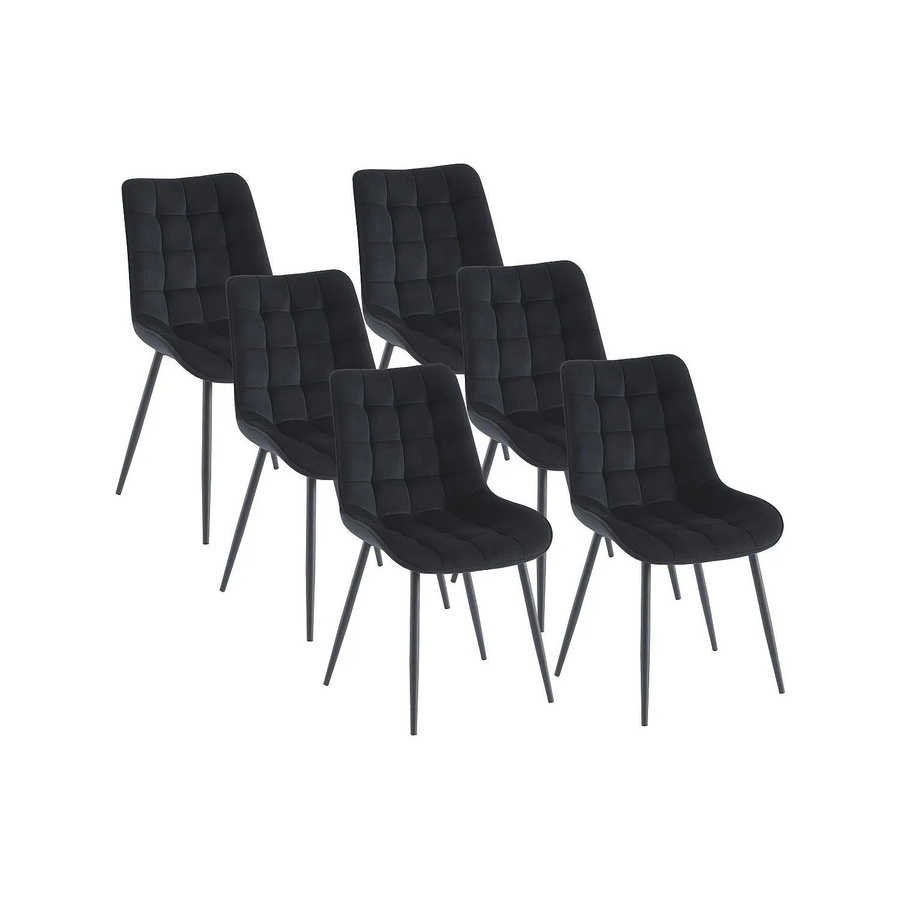 Vente-unique Stuhl Ollua in Schwarz aus Samt und Metall mit einer Breite von 49,5 cm - Bild 2